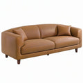 Divano 3 posti 220 cm in similpelle marrone cognac - stile moderno
