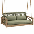 Dondolo sospeso da giardino 150 x 75 cm in legno verde stile rustico
