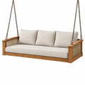 Divano sospeso da giardino 180 x 75 x 65 cm in legno beige e marrone con catene