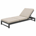 Lettino prendisole 200 x 70 cm in metallo nero con cuscini beige - schienale regolabile da esterno