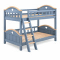 Letto a castello 90 x 200 cm in legno blu e naturale con scaletta stile classico